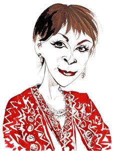 Isabel Allende, Chilean-American magic-realist writer; caricature by Neale Osborne